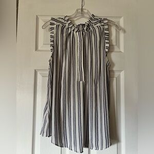 Ann Taylor flutter sleeve sleeveless blouse.